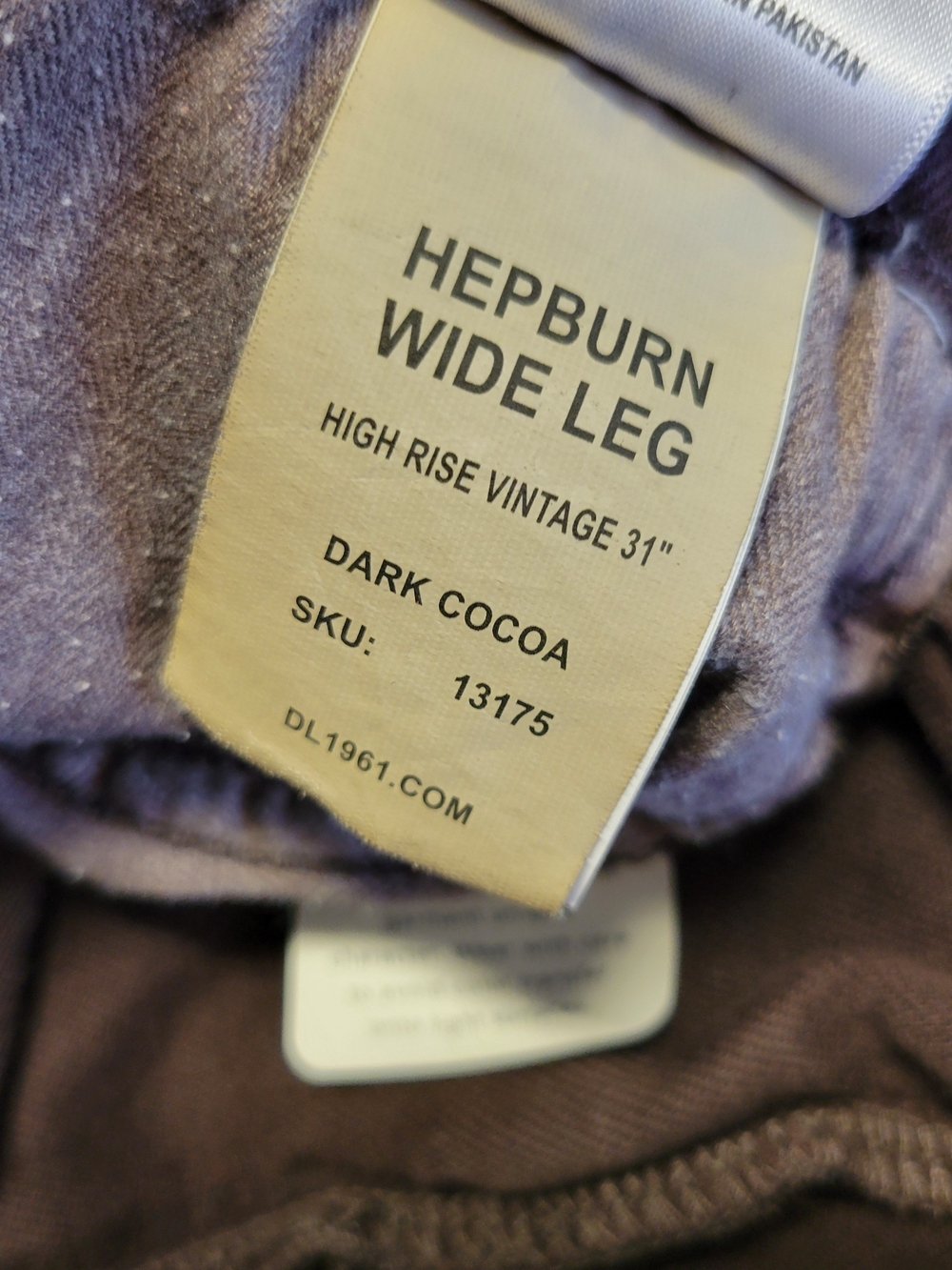 DL1961 Women's Hepburn Wide Leg High Rise Vintage Chocolate Brown Jeans - Picture 4 of 6